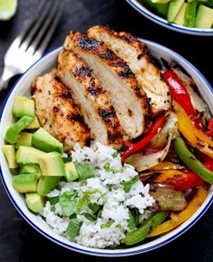 Cajun Chicken with Coriander and Lime Rice