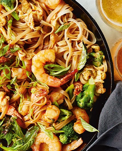 Drunken-Style Noodles with Shrimp