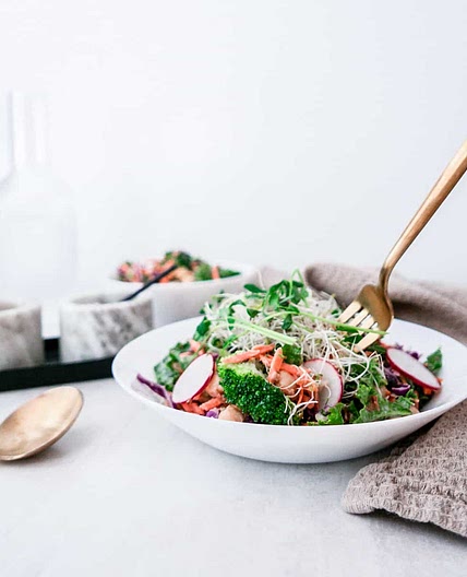 Carrots, Purple Cabbage, Easy Kale Salad Recipe (Alkaline)