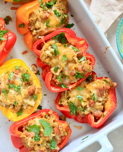 30-Minute Mexican Stuffed Peppers (with Ground Chicken!)