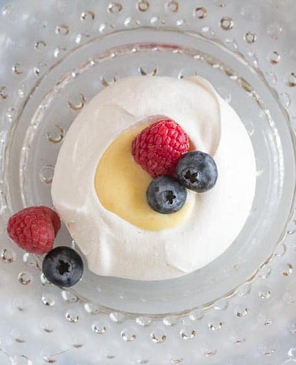 Meringue Nests with Yogurt Lemon Curd & Berries