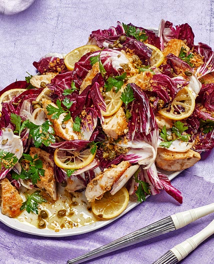 Warm Chicken Piccata Salad