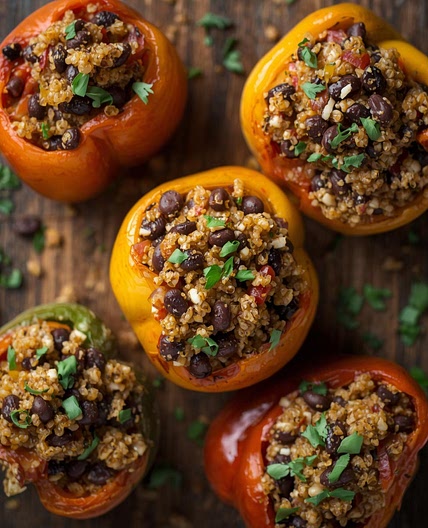 Stuffed Bell Peppers with Quinoa and Black Beans Recipe