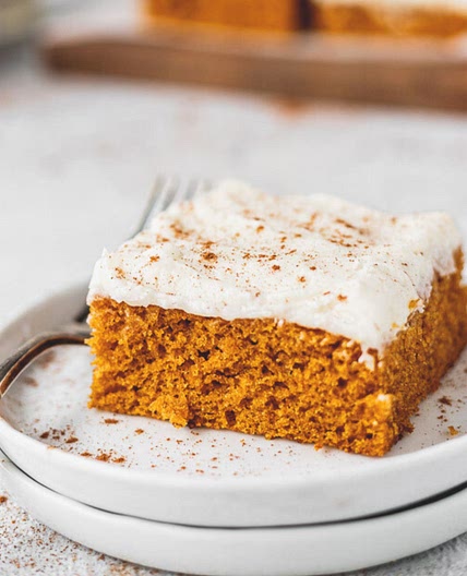 Sheet Cake Pumpkin Bars with Cream Cheese Frosting