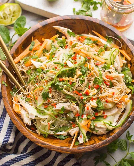 Vietnamese Chicken and Rice Noodle Salad