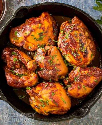 Slow Cooker BBQ Chicken Thighs With Homemade Sauce