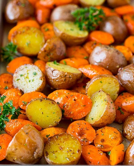 Roasted Potatoes and Carrots