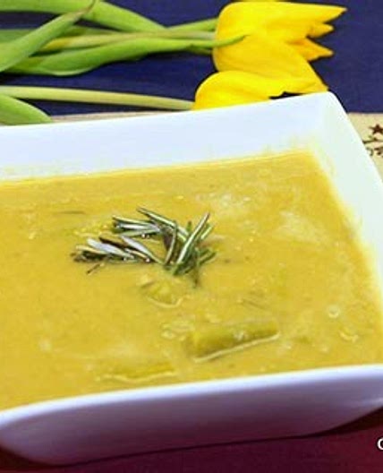 Asparagus Red Lentil Soup