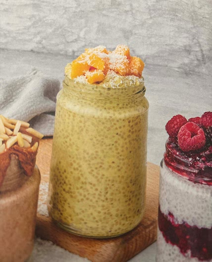 Mango and lime chia pudding