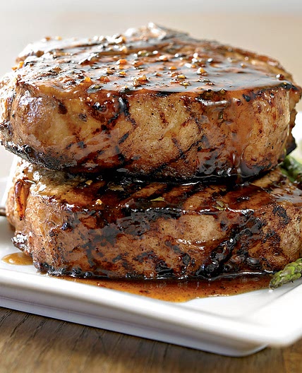 A Lean Pork Chops With Balsamic-Honey Glaze Recipe