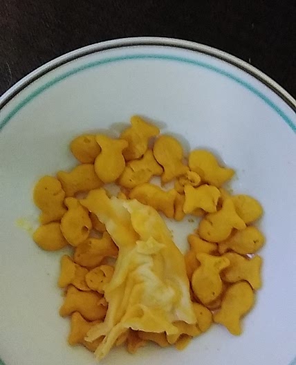 Goldfish Nachos with Marble Cheese