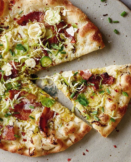 Gaby Dalkin's Shaved Brussels Sprouts and Bacon Pizza