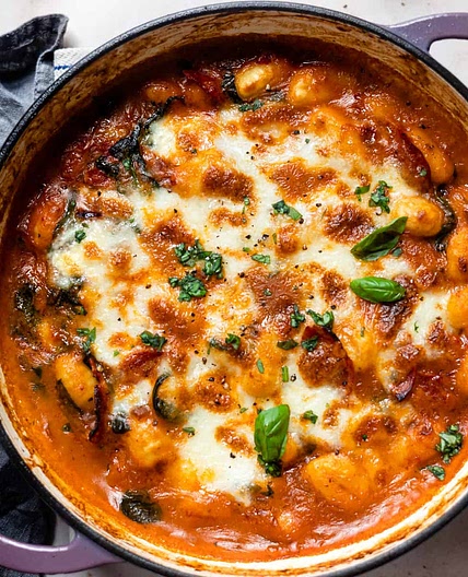 Easy One Pan Chorizo Gnocchi Bake