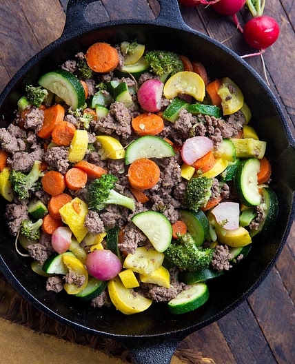 Vegetable and Ground Beef Skillet