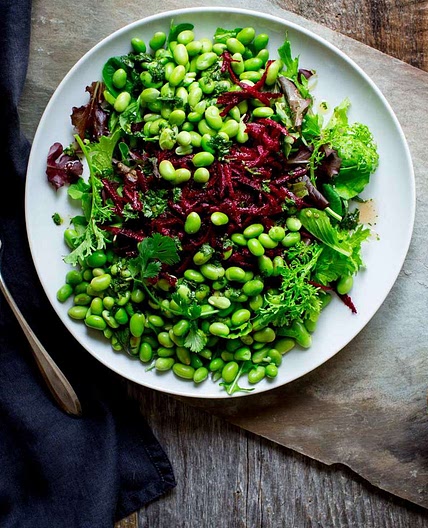 Green Salad with Edamame & Beets