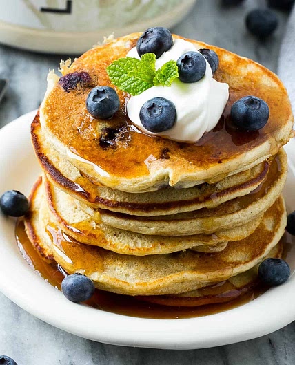 Blueberry Protein Pancakes