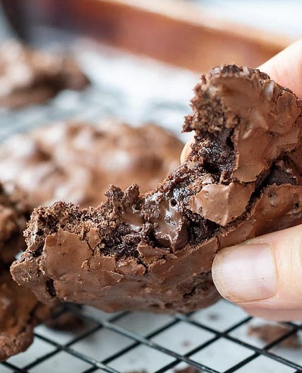 Chewy, Fudgy Flourless Chocolate Cookies