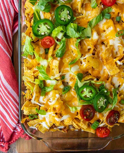 25-Minute Walking Taco Casserole with Ground Beef