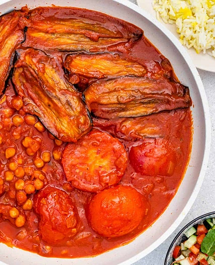 Khoresh Bademjan (Persian Eggplant Stew)