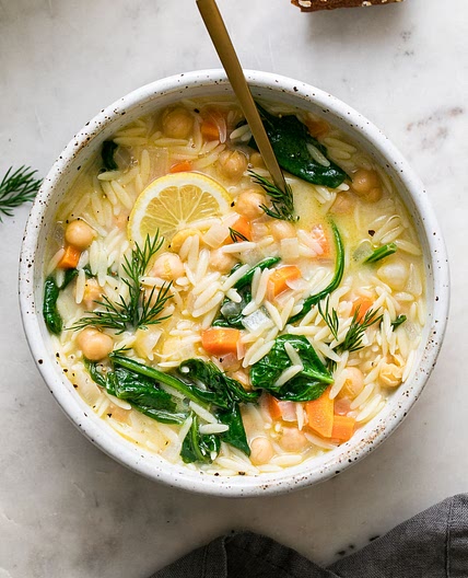 LEMON CHICKPEA ORZO SOUP