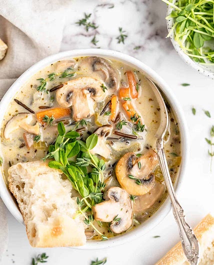 Creamy Mushroom Wild Rice Soup