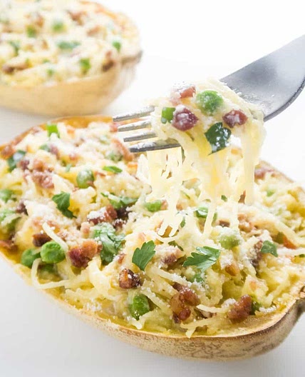 Low Carb Spaghetti Squash Carbonara Recipe