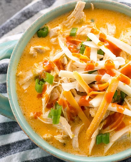 Instant Pot Buffalo Chicken Soup (keto + low carb)