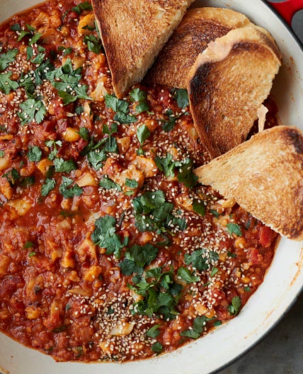 Harissa Cauliflower Lentil Stew with Lemon