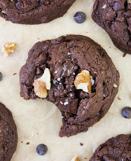Chocolate Espresso Walnut Cookies