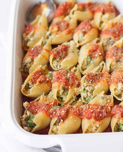 Vegan Stuffed Shells with Cashew Ricotta and Parmesan
