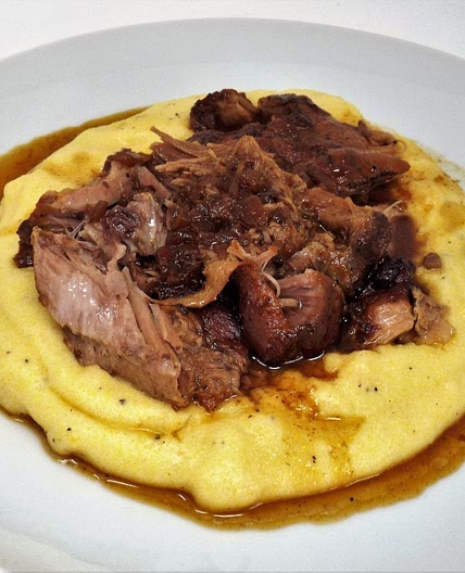 Slow Cooker Pork Agrodolce with Creamy Polenta