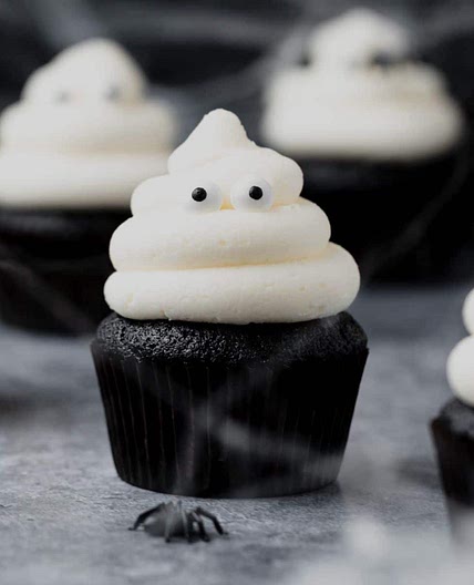 Black Velvet Ghost Cupcakes