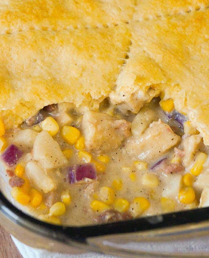 Bacon Chicken Pot Pie with Crescent Rolls