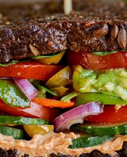Loaded Avocado & Hummus Veggie Sandwich