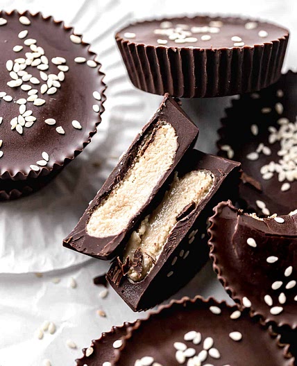 Dark Chocolate Tahini Cups