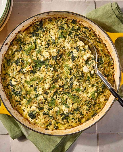 Spinach, Feta & Rice Casserole