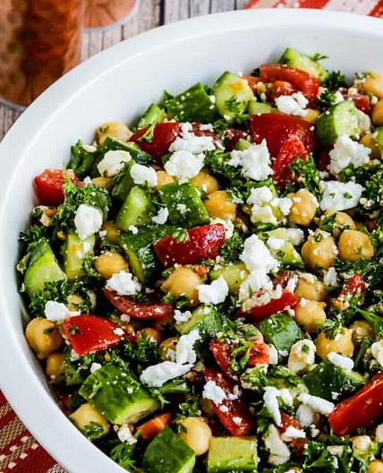 Tomato Cucumber Chickpea Salad