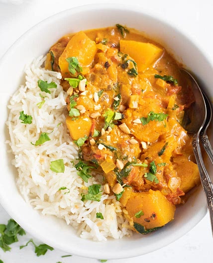 Instant Pot Butternut Squash Curry with Spinach