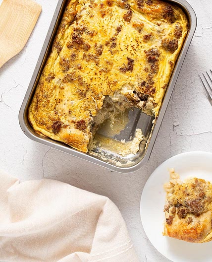 Sausage & Crescent Roll Breakfast Casserole
