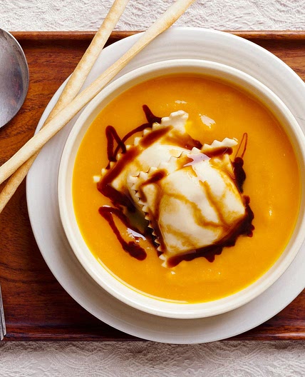 Butternut Squash Soup with Ravioli