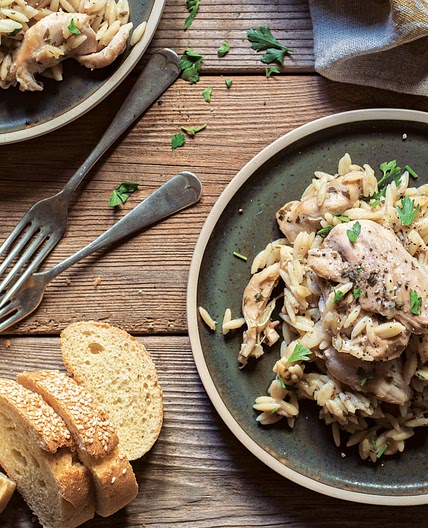 Slow-Cooker White Wine Chicken With Orzo From Eleni Vonissakou