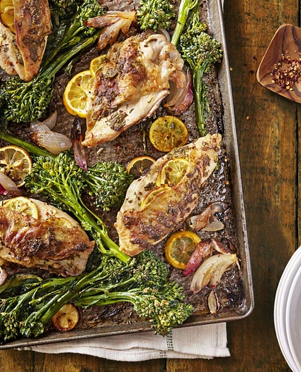 Lemon-Rosemary Chicken with Roasted Broccolini