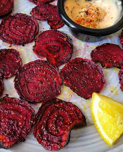 Homemade Crispy Air fryer Beet Chips