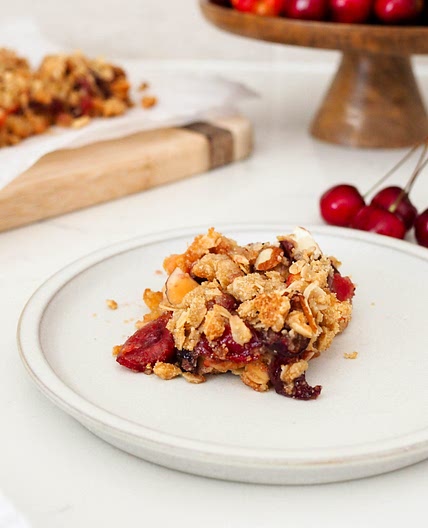 Gluten-free Cherry Almond Crumble Bars