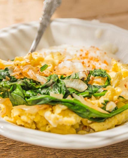 Spinach Onion Scramble