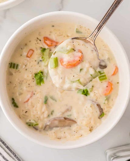 Creamy Mushroom and Rice Soup