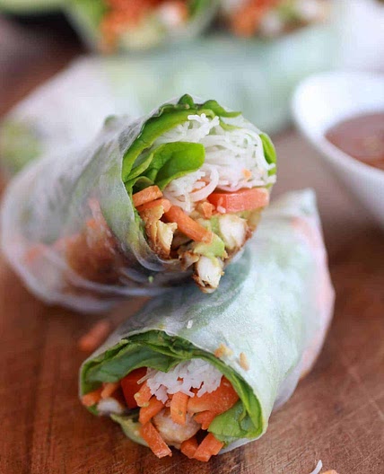 Avocado and Vietnamese Chicken Springs Rolls