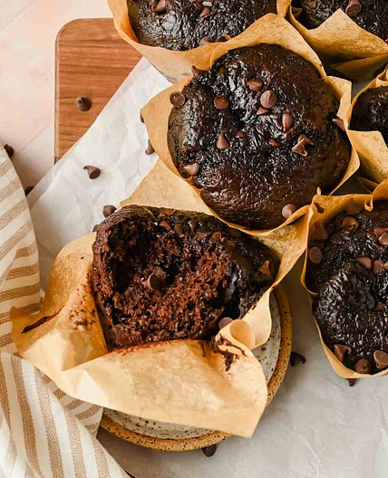 Chocolate Banana Protein Muffins