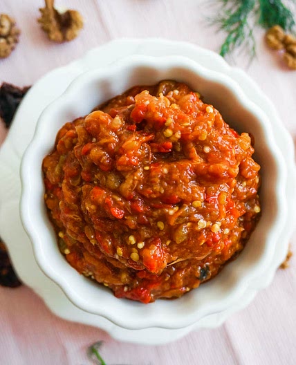 Roasted Pepper Eggplant Relish (Kyopolou)