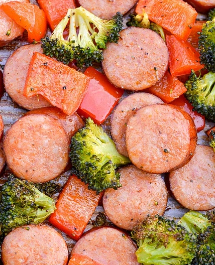 Keto Sausage Veggie Sheet Pan Dinner